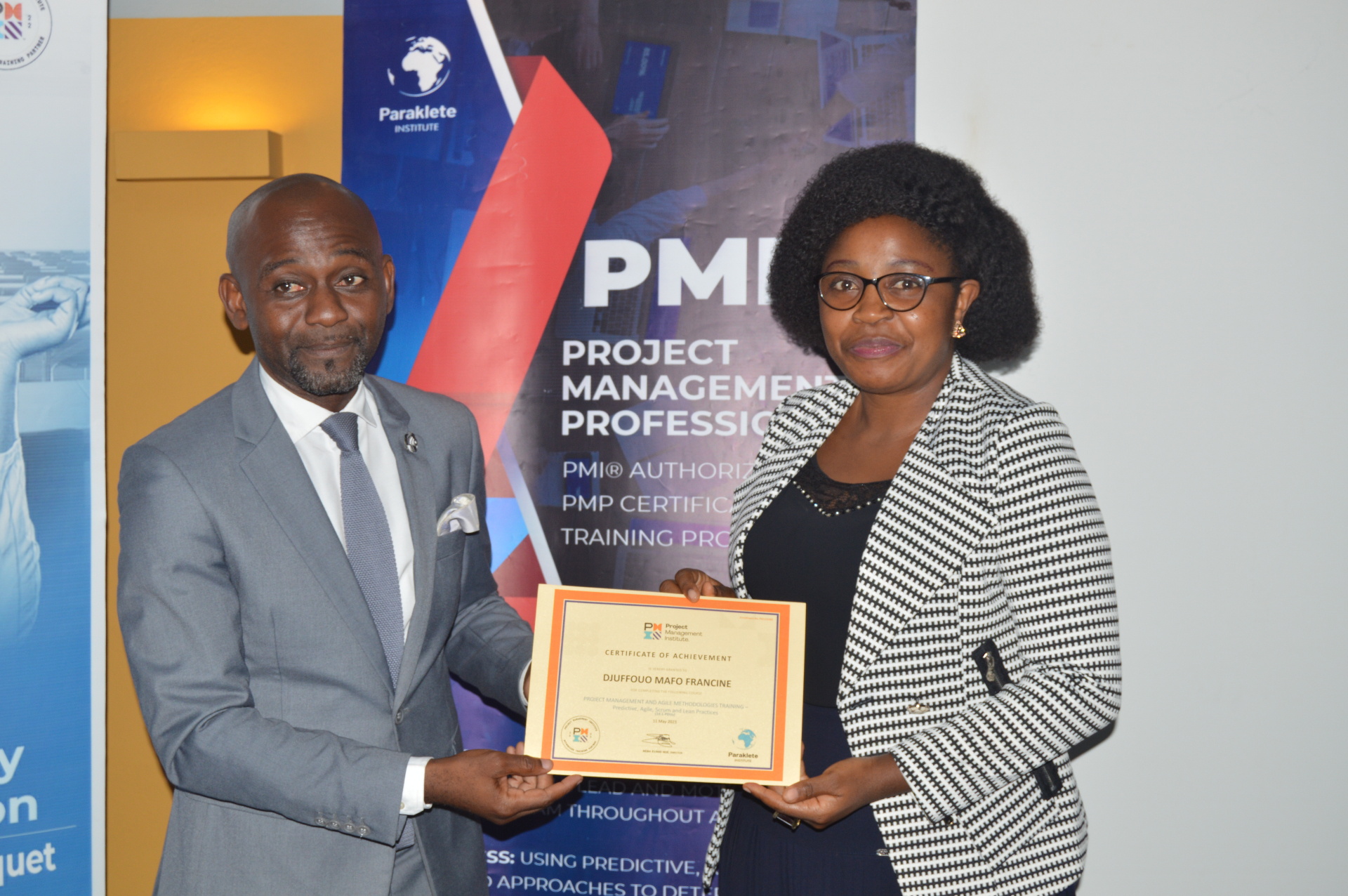 PMI certificate presentation ceremony